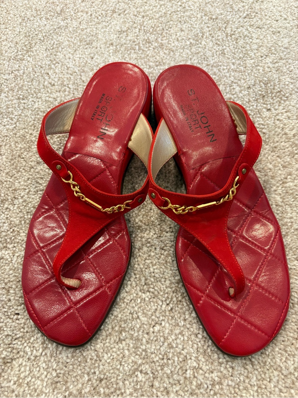St. John made in Italy wedge thong sandal size 9